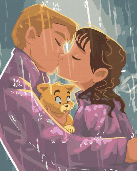 Картина за номерами Поцілунок під дощем 10242-AC 38х50 см ArtCraft 