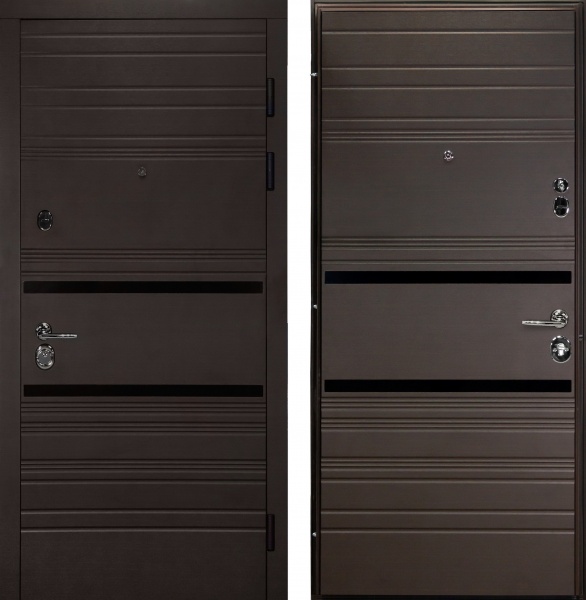 Двері вхідні Булат Гарант 514 венге горизонт темний 2050x950 мм праві