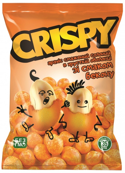 Арахис CRISPY в хрустящей оболочке со вкусом бекона 35 г