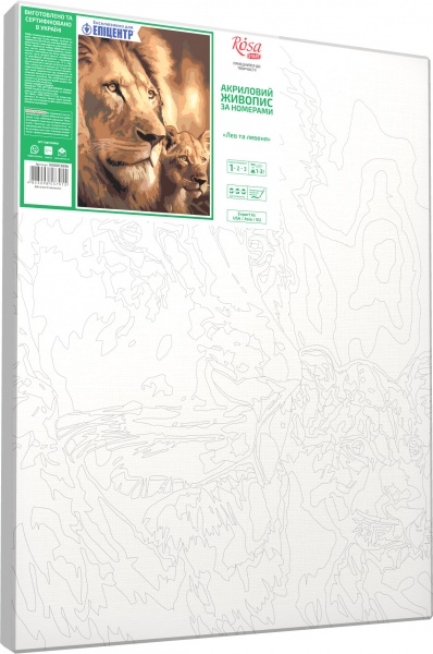 Картина за номерами Лев та левеня 35x45 см Rosa Start 