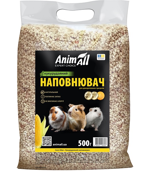 Наполнитель для грызунов AnimAll кукурузный 0,5 кг