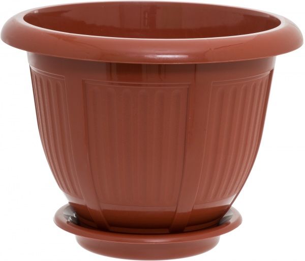 Горщик пластиковий Алеана Хвиля круглий 9л теракот (112044) 