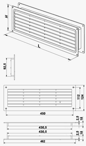Решітка Вентс МВ 450/2 пластик коричневий 