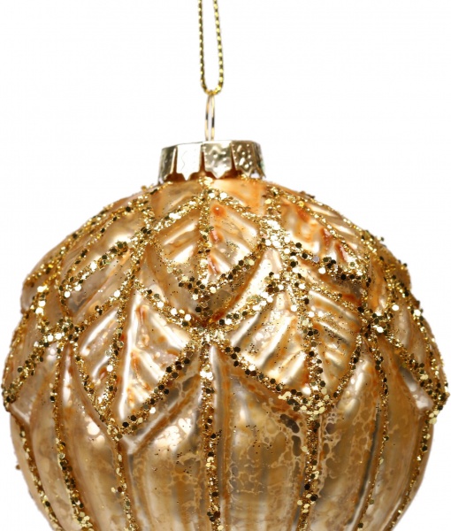 Шар новогодний в ассортименте 80 мм розовый с золотым EE21016