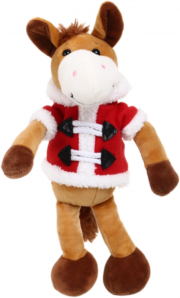 М'яка іграшка коник з шарфиком коричневий (LEO25-607A/18CM)