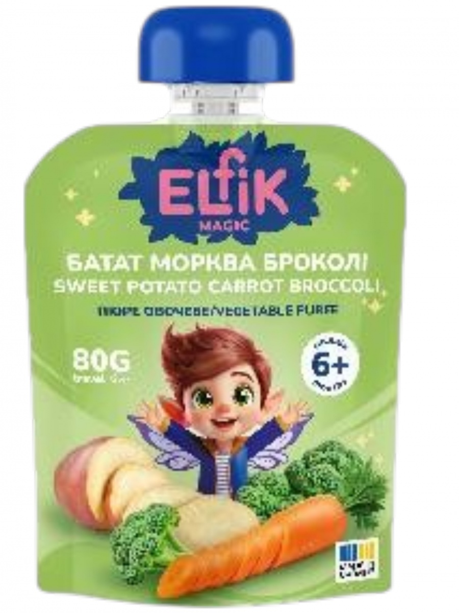 Пюре овочеве Elfik Magic Батат-Морква-Броколі 80 г — фото 1