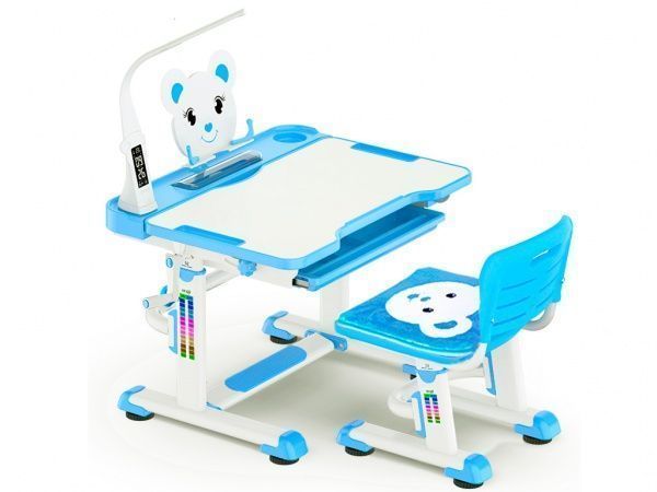 Комплект Evo-kids парта и стул BD-04 B (XL) Teddy (c лампой)
