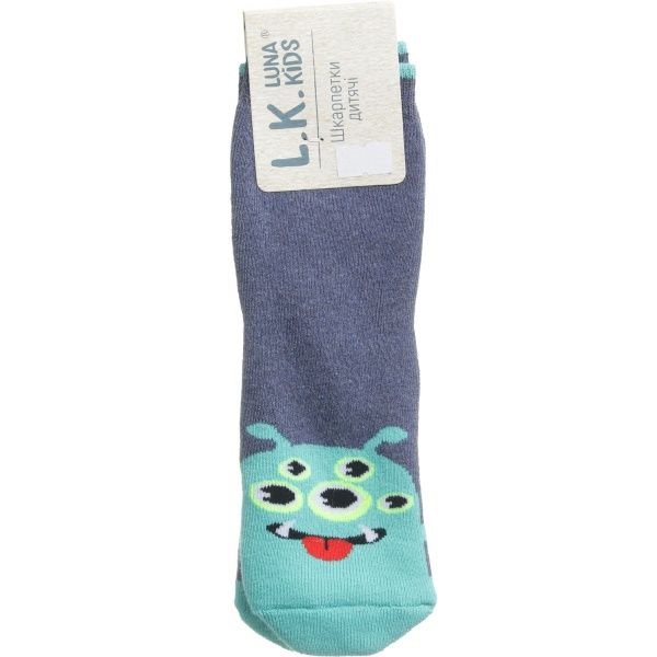 Носки детские Luna Kids № 6. Монстр 331009 р.16–18 темно-синий с бирюзовым 