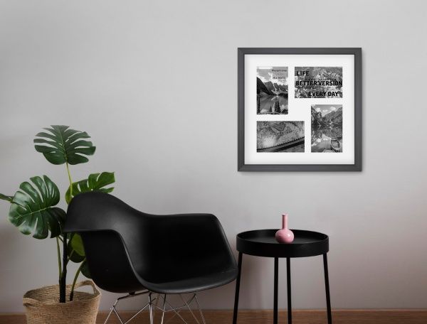 Фоторамка с паспарту SvitArt FKP-4-1913-6A 10x15 см антрацит 