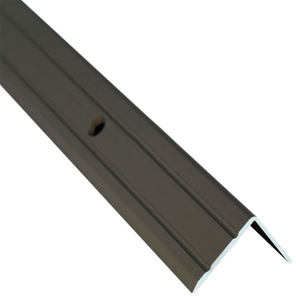 Поріжок алюмінієвий анодований Braz Line рифлений з отворами 24,5х20x900 мм бронза 