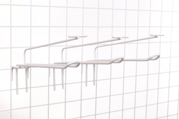 Крючок с держателем ценника 200 мм 10шт. белый