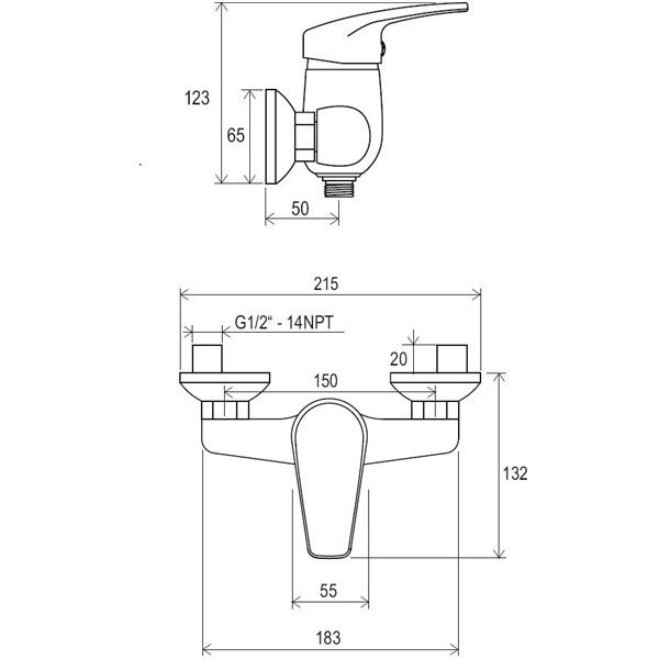 Смеситель для душа Ravak NEO NO 032.00/150 X070018