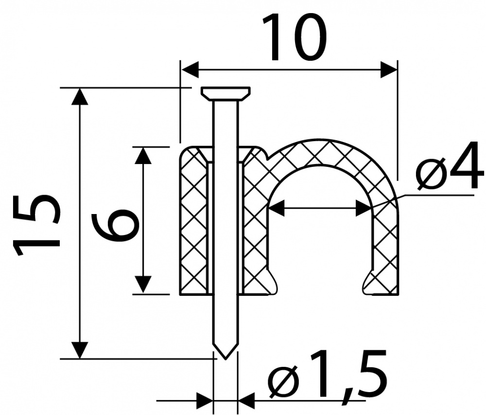 Скоба кругла Аско-Укрем CHR-4 чорний