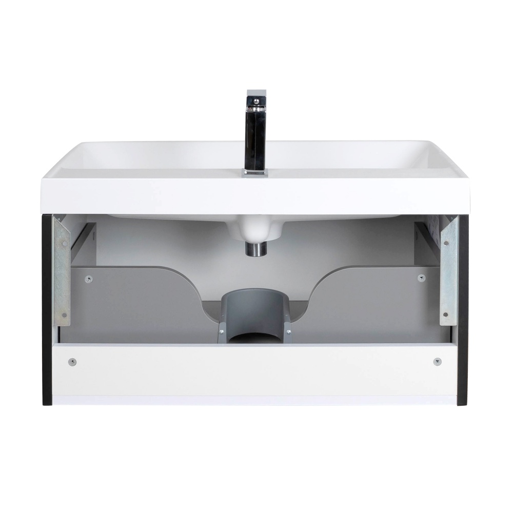 Тумба подвесная Aqua Rodos Frost Black с умывальником Deep 75 см (АР000127940)