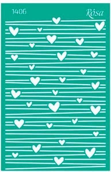Трафарет многоразовый самоклеящий Фоновый №1406 серия Love 130х200 мм GPТ50046009 1 шт. Rosa Talent