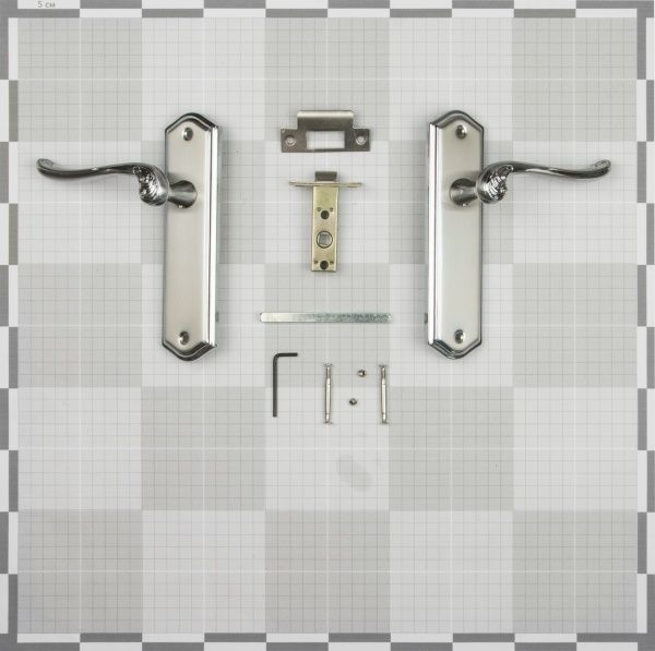 Защелка врезная с ручками  RDA Monza хром/