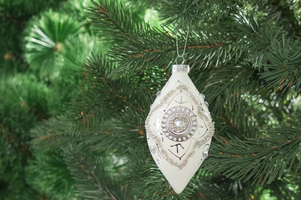 Елочная игрушка Юла-цветок 14 см 