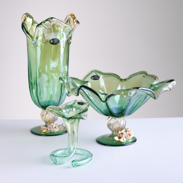 Фруктовница зеленая TOMAS GREEN/HONEY 39X39X22 White cristal