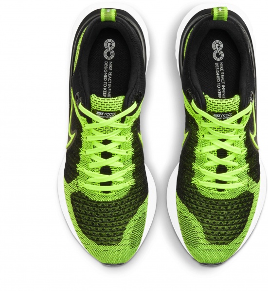 Кроссовки Nike React Infinity Run Flyknit 2 CT2357-700 р.US 11 салатно-черный
