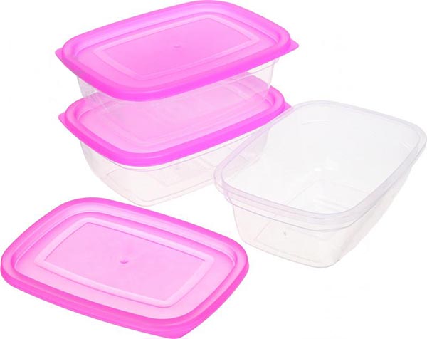 Набор контейнеров для пищевых продуктов Eat&Go 1,25 л розовый 3 шт. UP! (Underprice)