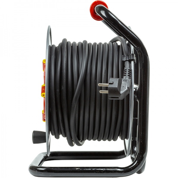 Удлинитель на катушке PowerPlant JY-20022/25 с заземлением 4 гн. 25 м EX610525 