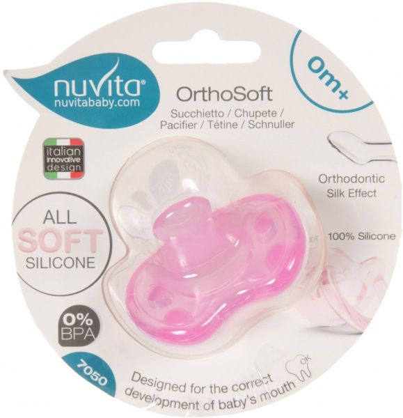 Пустушка ортодонтична Nuvita Orthosoft NV7050Pink