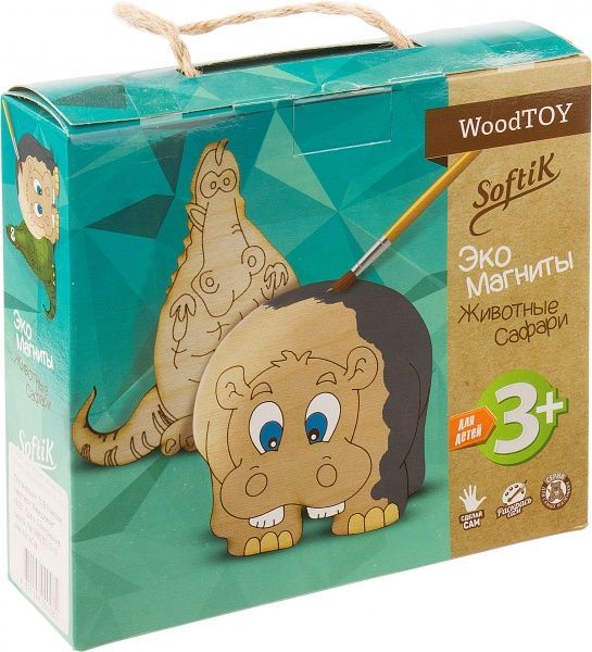 Магніт Тварини Сафарі Бегемот та Крокодил Softik