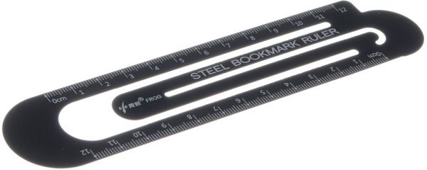 Линейка металлическая черная 12 см