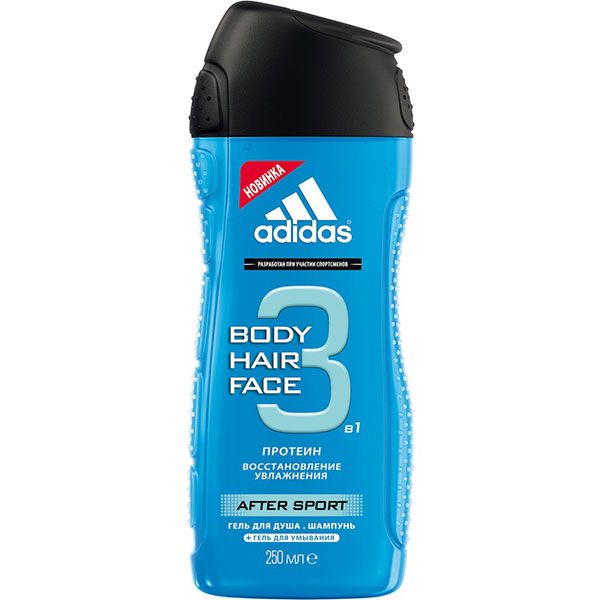 Гель-шампунь Adidas 3 в 1 After Sport 250 мл