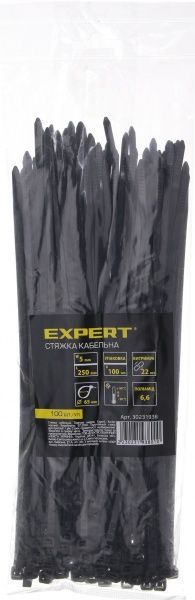 Стяжка кабельна Expert 5х250 мм 100шт.CN30231653 чорний 