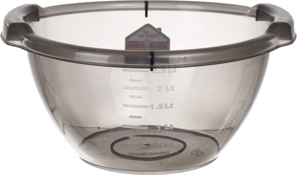 Миска кругла напівпрозора сіра 2,5 л Follow Me