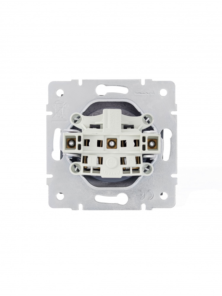 Розетка побутова без заземлення Lezard Vesna шефілд грей 742-3488-121B