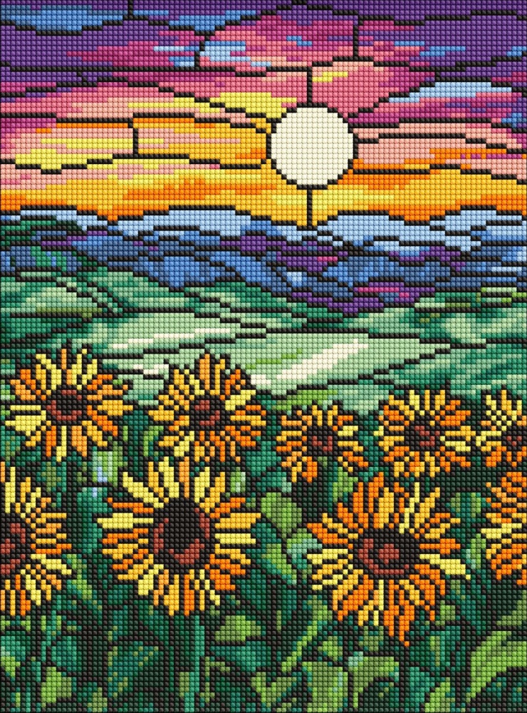 Алмазная мозаика Поле подсолнухов ©art_selena_ua Ideyka