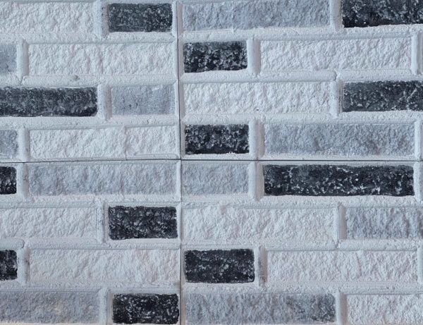 Плитка гипсовая прямая Gipsanit под кирпич белая с черным 0,8 кв.м 