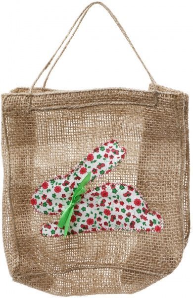 Сумка подарункова з мішковини Зайчик 18х7х18 см