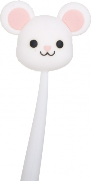 Ручка гелевая Мышка белый 
