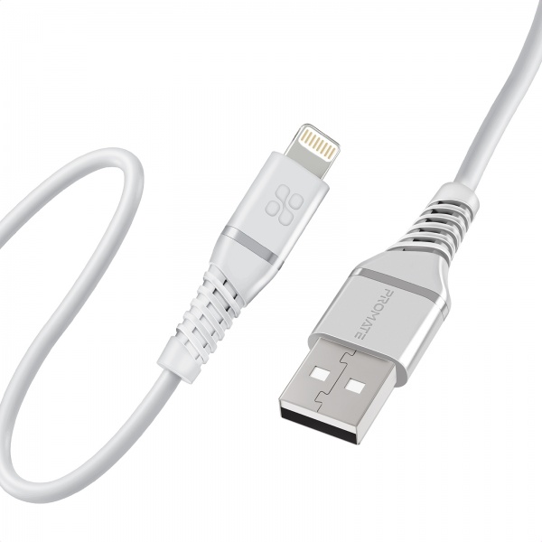 Кабель Promate PowerLine-Ai120 USB to Lightning MFi 2.4A 1.2 м 1,2 м белый (powerline-ai120.white) 