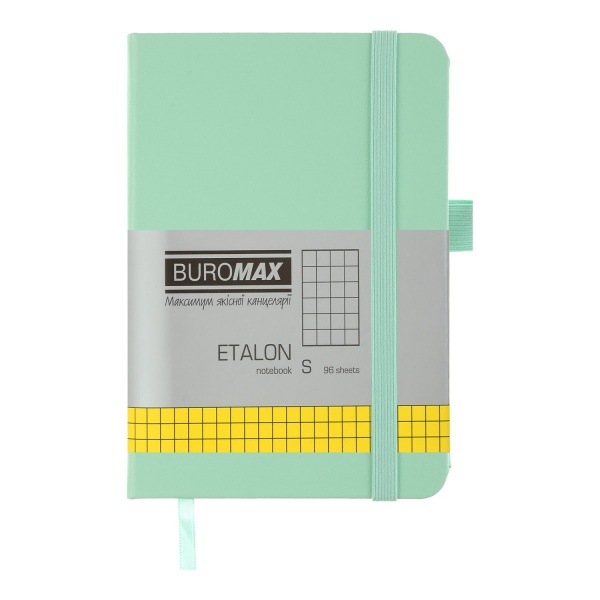 Книга для нотаток Etalon 95x140 мм 96 арк. клітинка м’ятний Buromax