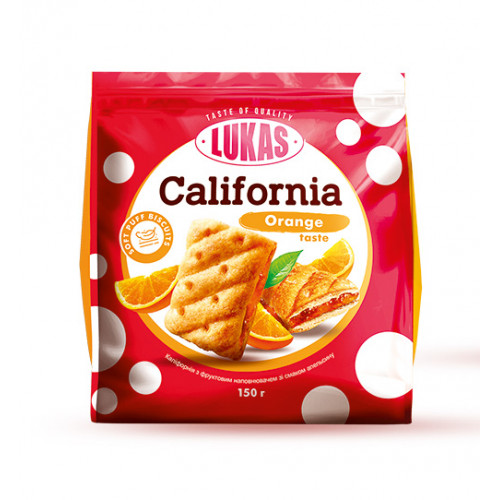 Печенье Лукас Калифорния слоеное с апельсиновым наполнителем 150 г 