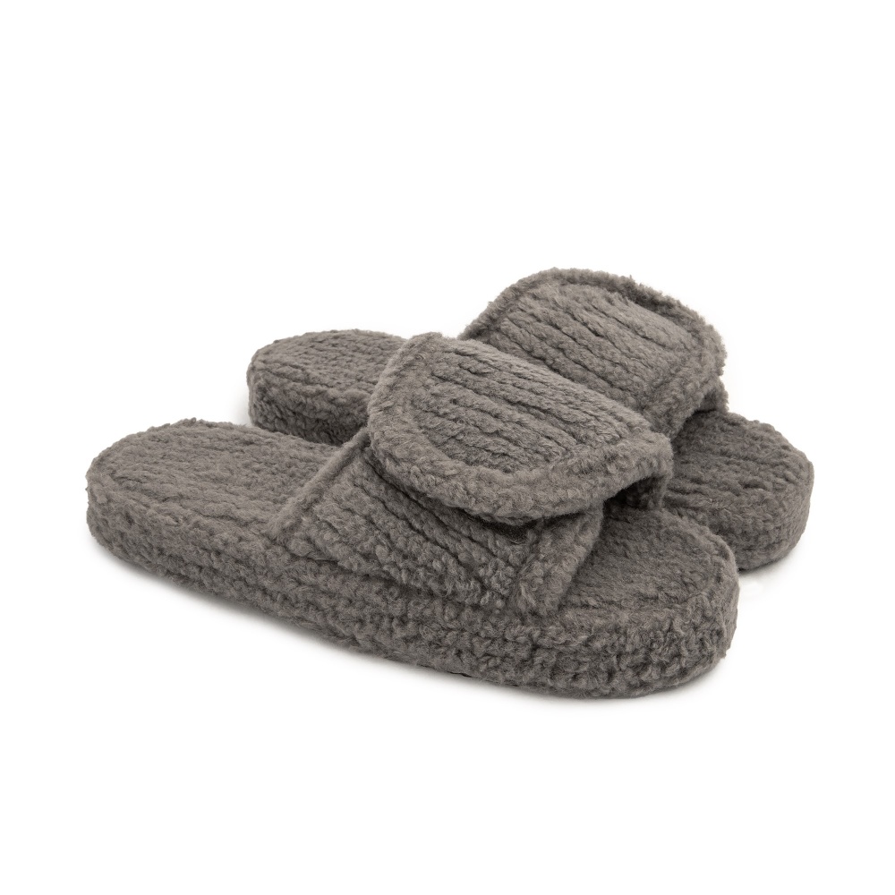 Капці домашні Twins HS фліс/липучка на платформі 12711 р.38/39 сірий