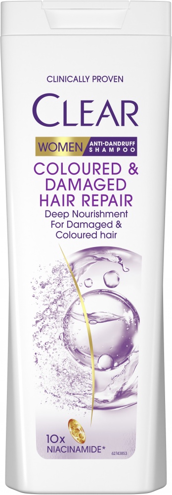 Шампунь CLEAR для женщин восстановление поврежденных и окрашенных волос 360 мл