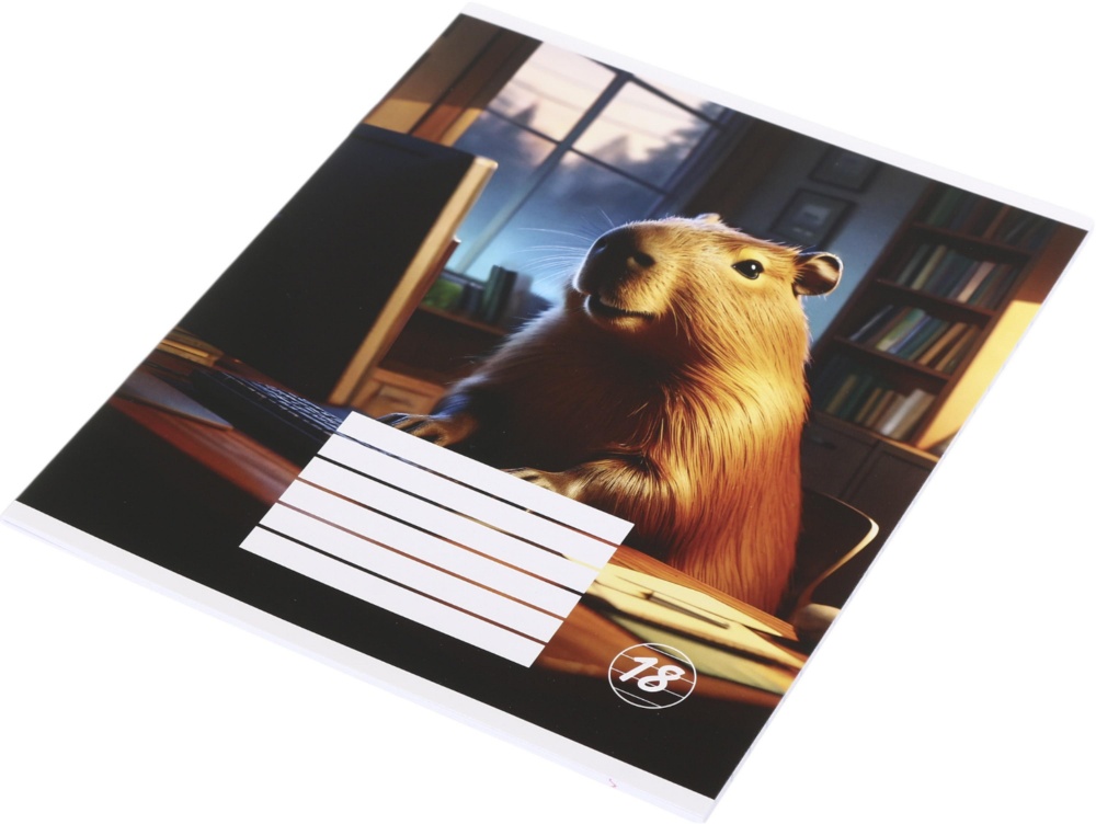 Тетрадь школьная Capybara_25 18 листов линия Nota Bene