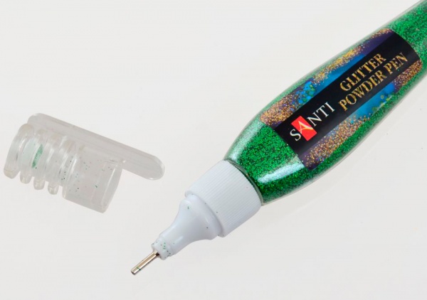 Ручка Santi с рассыпным глиттер зеленая 10 г 411741 