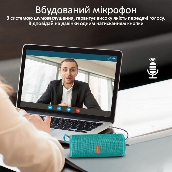 Портативная колонка Promate Pylon 10W IPX4 2.1 turquoise 