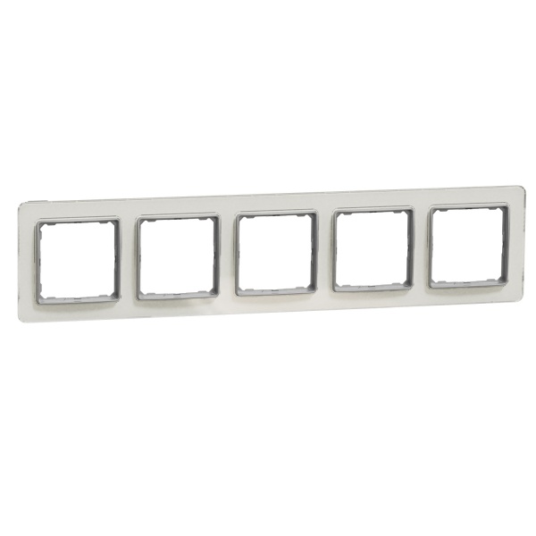 Рамка пятиместная Schneider Electric Sedna Elements универсальная белое стекло SDD360805