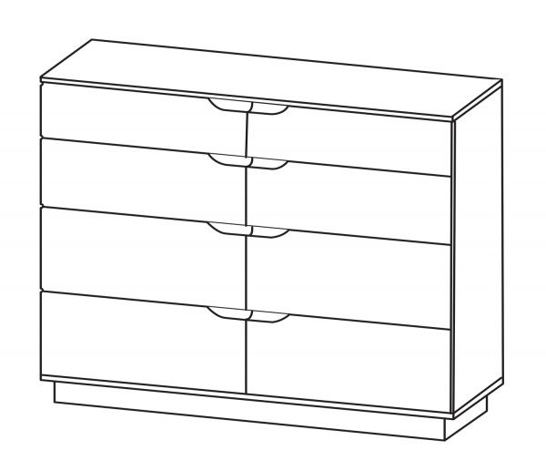 Комод МФ МОДЕРН Визит 1200х400х970 дуб сонома/макасар 