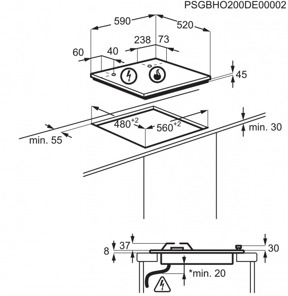 Варильна поверхня Electrolux GPE365YPB