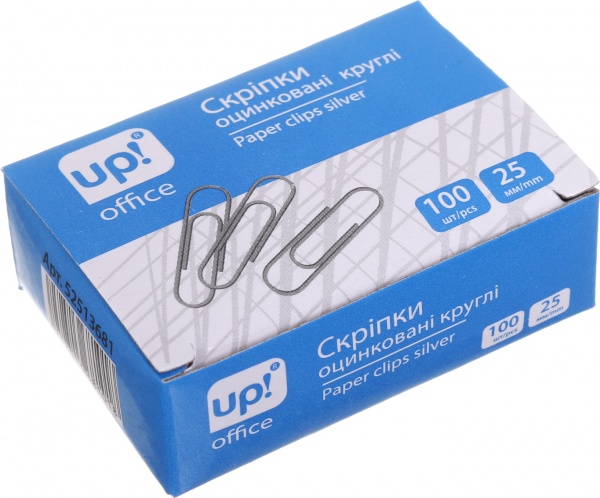 Скрепки оцинкованные 25 мм 100 шт. UP! (Underprice)