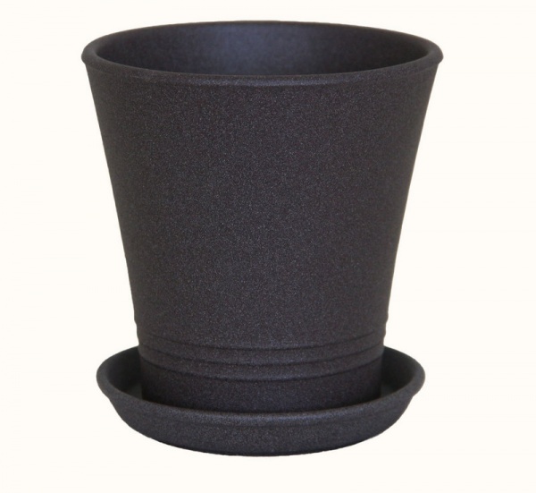 Горшок керамический Ориана-Запорожкерамика Модерн крошка круглый 1 л шоколад (068-1-024) 