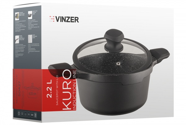 Кастрюля с крышкой Kuro Induction Line 50427 2,2 л 20 см Vinzer